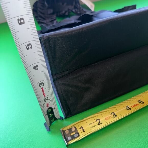 Black Ruffle Bow Tote Insulated Lunch HandBag Purse Coquette Lolita Goth Whimsy - Picture 7 of 7